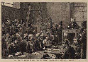エドウィンランドシーア卿のスタジオでの販売、ロット440、ランドシーアズイーゼル 作： George Goodwin Kilburne